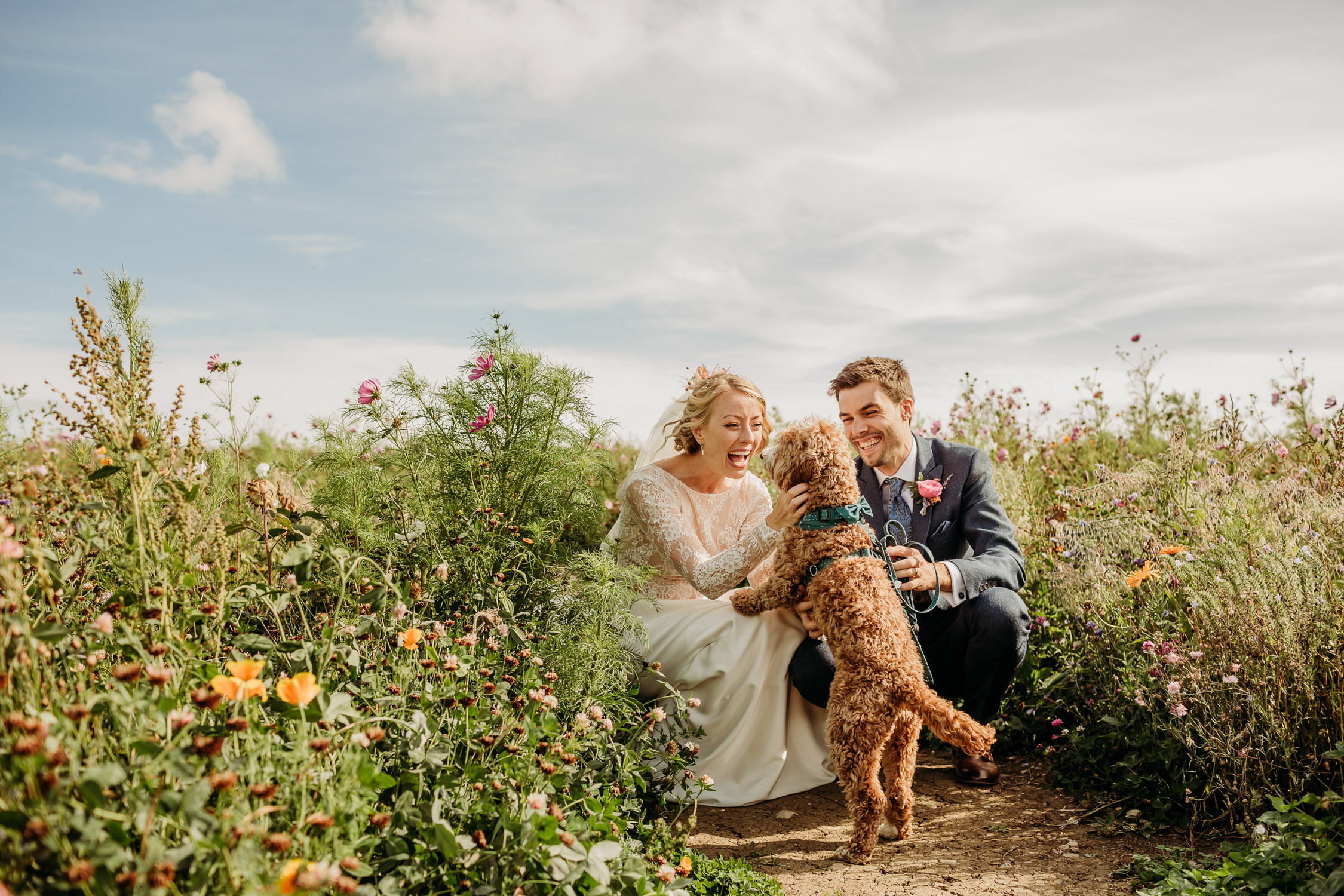 Rosedew Farm Wedding - Couple with Dog - When Charlie Met Hannah